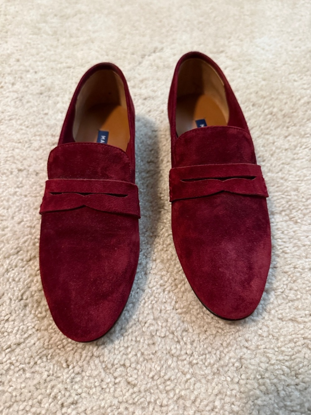 Margaux The Penny - Burgundy Suede Loafer Flats 36M 6M